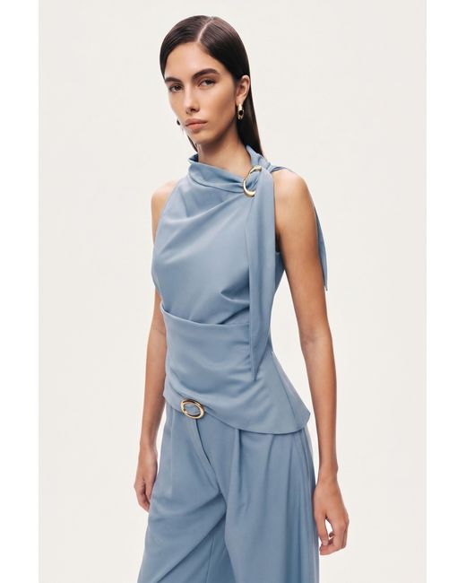 Nocturne Blue Waist Accessory Detail Trousers