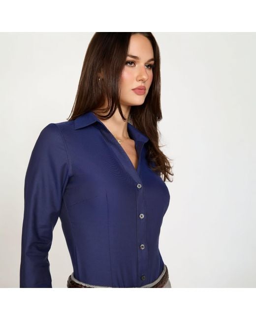 Jd.june Blue Non-Iron Bodysuit For Bosses