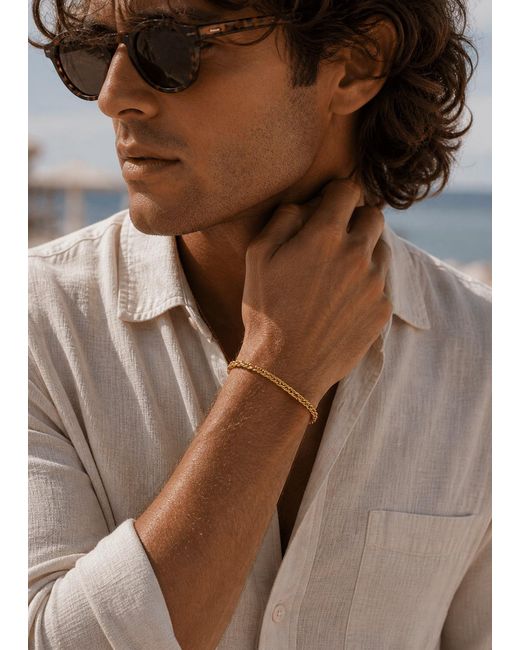 Kennett Watches & Accessories Metallic Kennett Twisted Chain Bracelet Five Mm for men