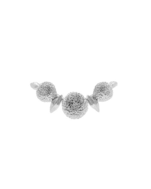 Lee Renee White Dahlia Ring – Silver