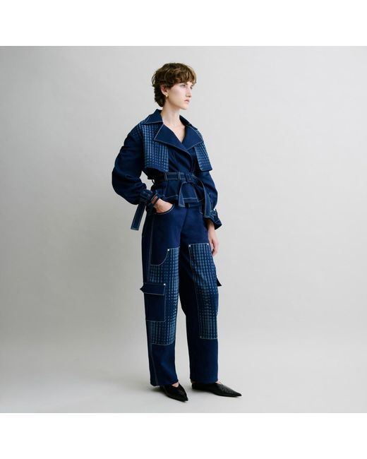 Luroq London Blue Graphic Panel Field Trousers