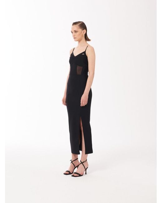 Sour Figs Black Bustier Mesh Binding Detail Dress