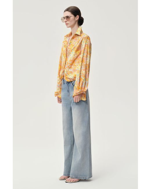 FRONT ROW SHOP Brown Daisy Shapeable Shirt