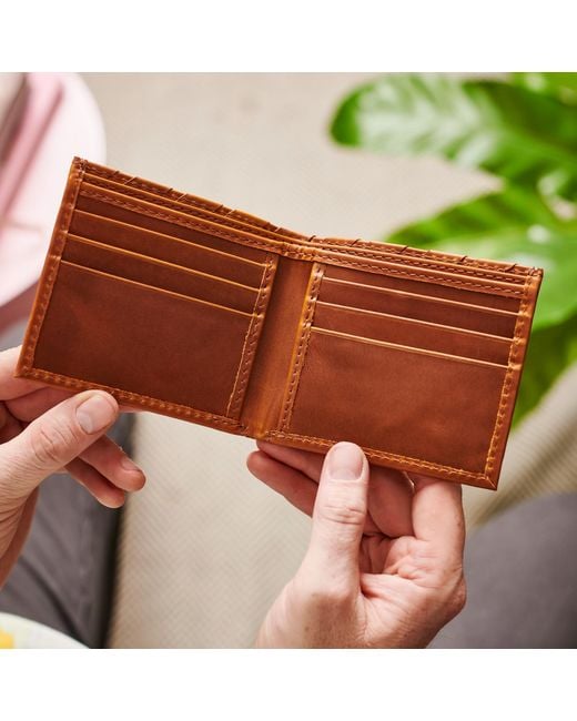 VIDA VIDA Brown Plaited Tan Leather Card Wallet for men