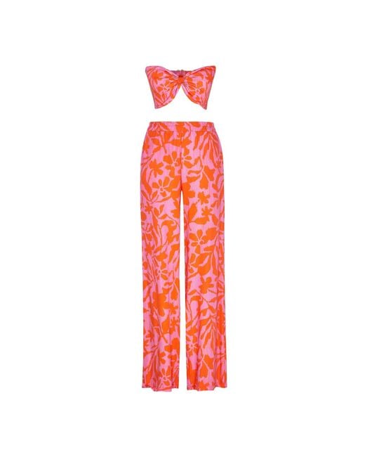 By Felizia Red Zayana Floral Print Co-Ord Set