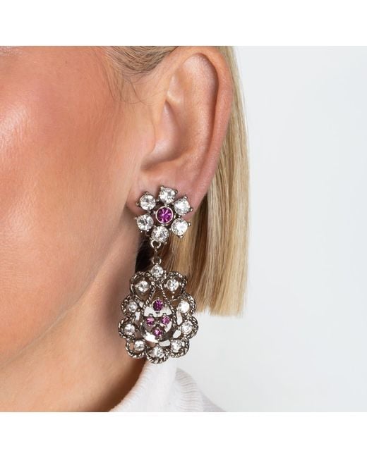 Caramel Vintage Jewellery Metallic Vintage Plated Precious Statement Earrings