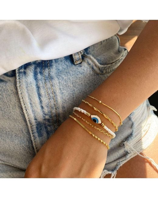 Spero London Metallic Italian Bead Chain Sterling Satellite Bracelet