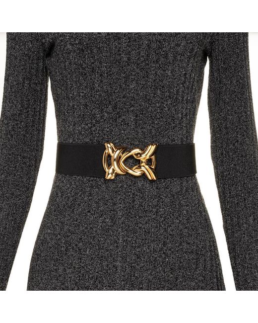 BeltBe Black Stretch Belt With Metal Knot Buckle