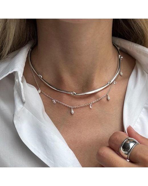 Stone Fruit Metallic Clavicle Necklace
