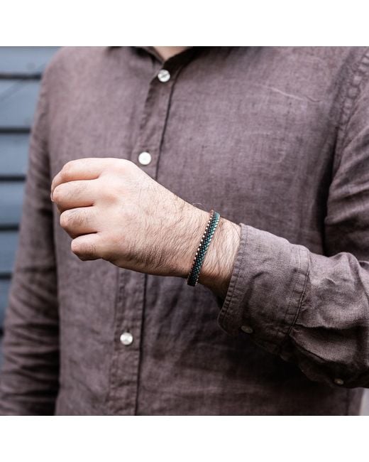 Harbour Uk Blue Solid Copper & Aqua- Rope Bracelet for men