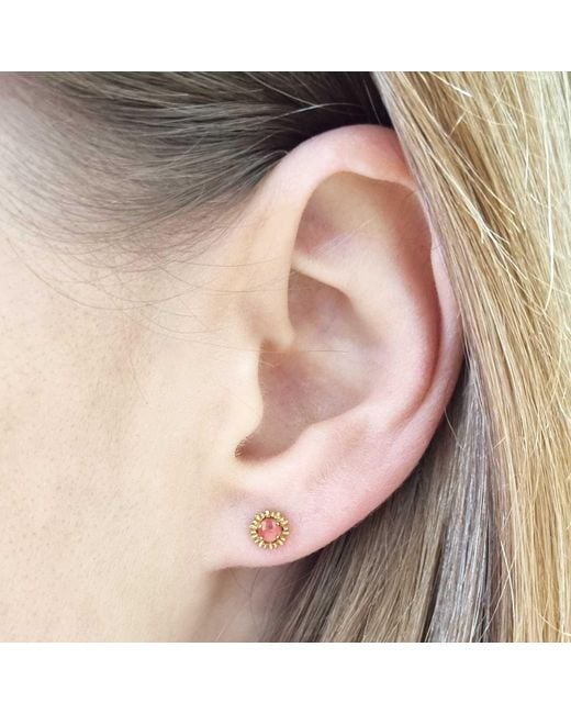 Lee Renee Pink Dahlia Bud Tourmaline Earrings –