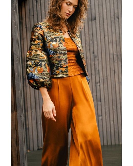 Traffic People Black Farewell Fools Multicolour Metallic Claude Cropped Jacket