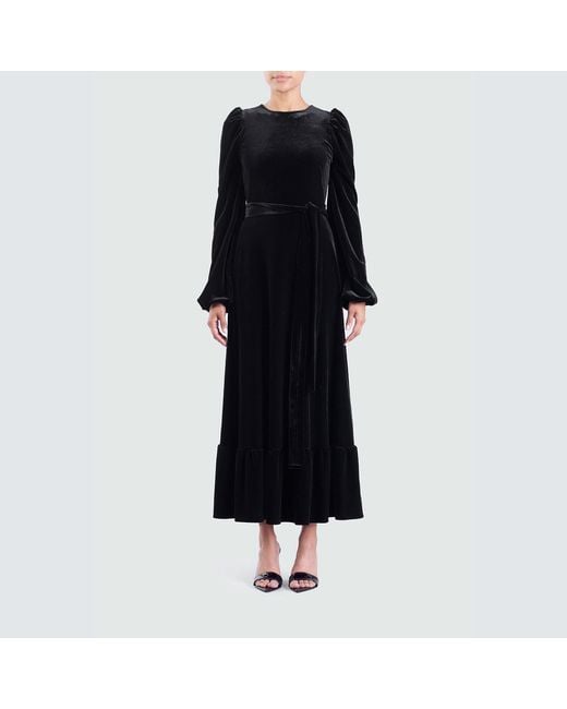 Meem Label Blue Swinton Velvet Dress