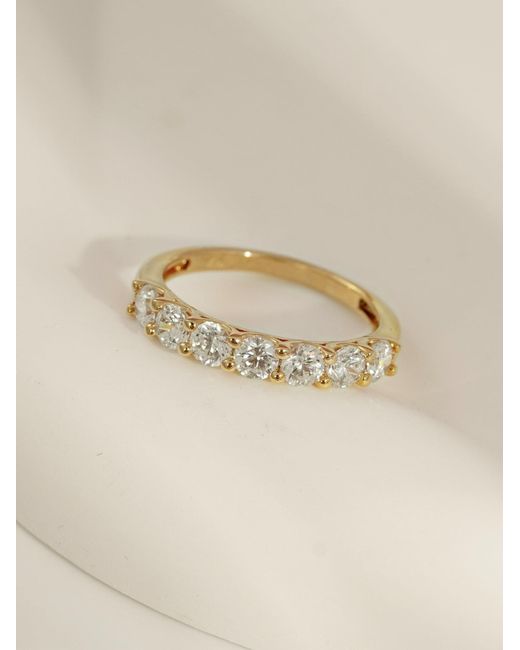 Diamonbliss Metallic Embellished With Swarovski One Carat Seven Stones Round Cut Ring