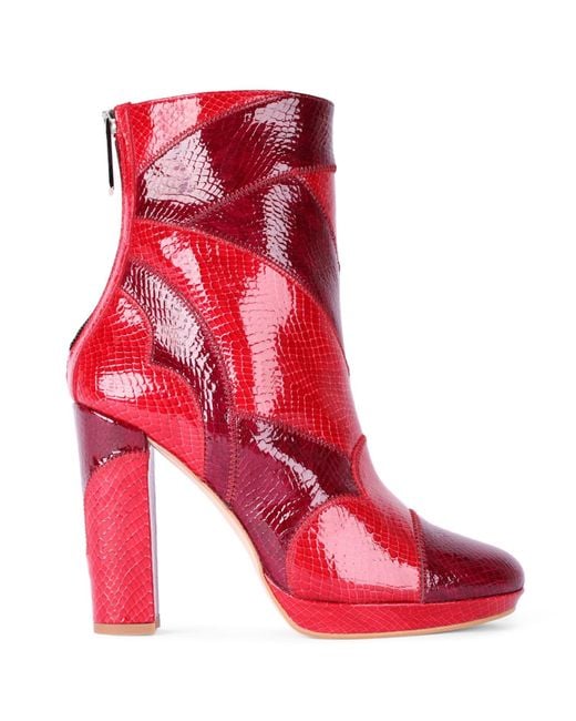 Terry De Havilland Red Claudia Merlot Ankle Boot