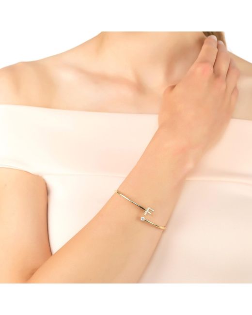 Latelita London Metallic Initial Bangle F
