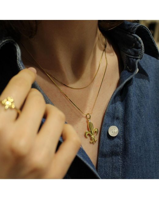 1610Istanbul Metallic Fleur De Lis Necklace