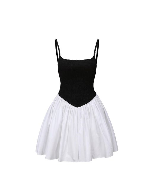 NUAJE NUAJE Black Bianca Smocked Ballerina Mini Dress