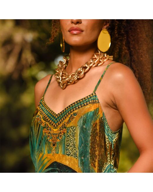 Ana Luisa Green Marrakech Inspired Slip Style Maxi Dress