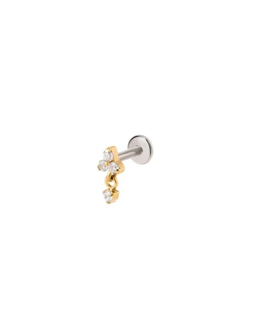 Vanhi Metallic Crystal Dangle Threadless Flat Back Titanium Cartilage Stud