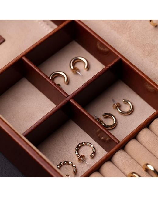 Time Resistance Brown Leather Jewelry Box Accessory Box