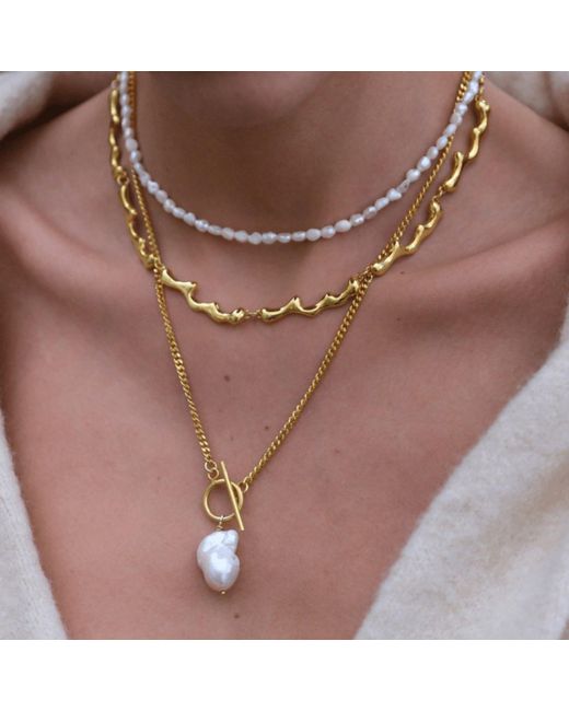 LINYA JEWELLERY Metallic Dery Drop Necklace Choker