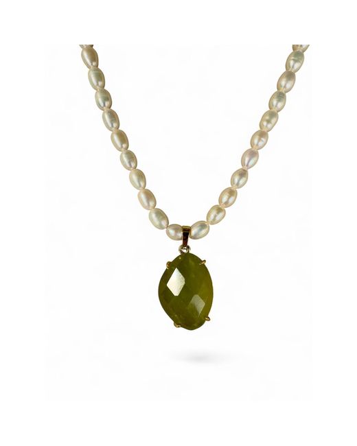ORIGIN OF HEARTS Metallic Neutrals Verdant Pearl Necklace