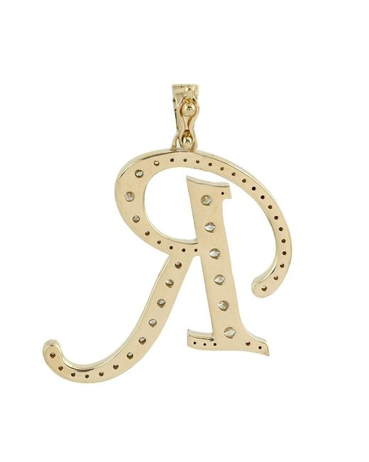 Artisan Metallic Diamond Letter R Initial Pendant