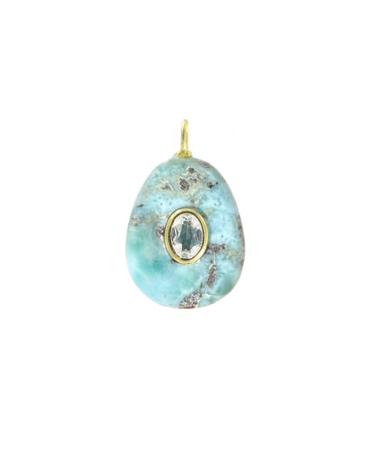 KAMARIA Blue Larimar Gemstone Pendant With Topaz