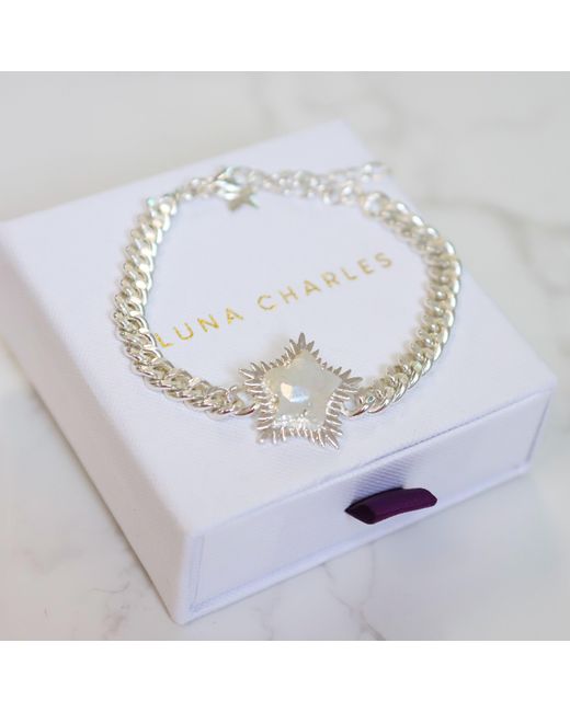 Luna Charles Metallic Willa Moonstone Spiky Star Bracelet