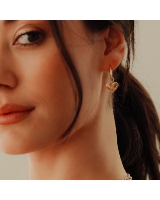 Leeada Jewelry Metallic Venus Heart Earrings