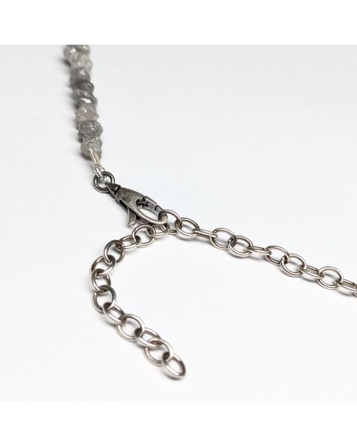 Rahul's Jewels Metallic 16"-19" Adjustable Length Genuine Diamond Rough Strand Necklace