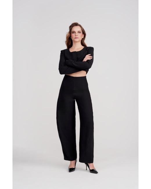 Icon Leva Black Athena Suiting Barrel Leg Pants