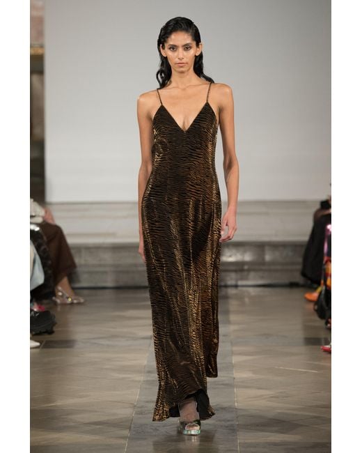 Amy Lynn Natural Talia Tiger Velvet Burnout Maxi Dress