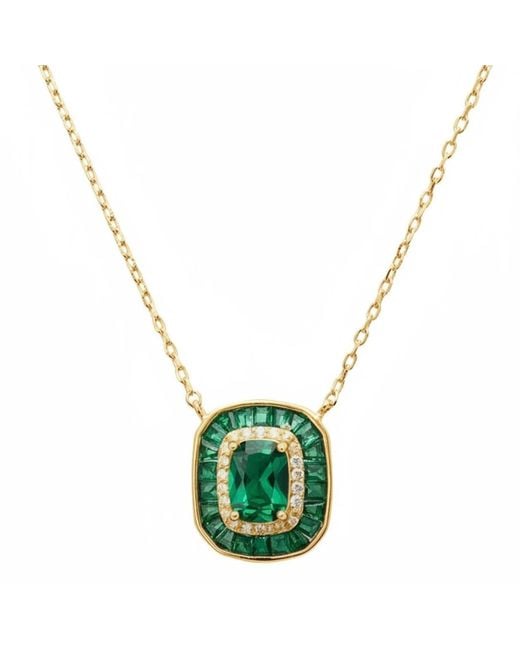 Latelita London Metallic Great Gatsby Pendant Necklace Emerald
