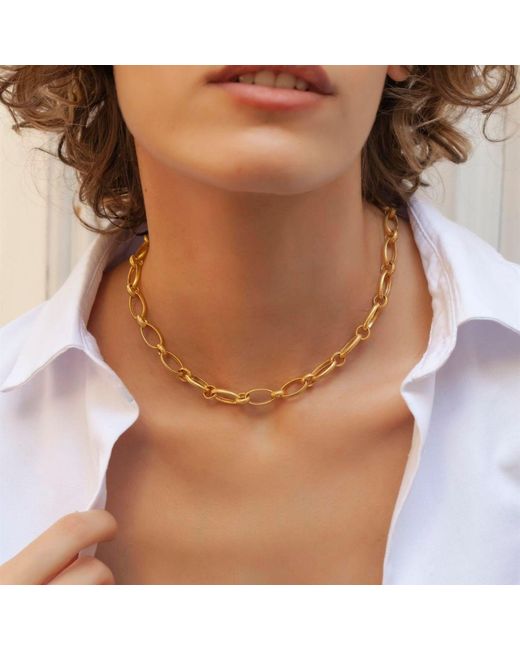LINYA JEWELLERY Metallic Marsala Chain Necklace