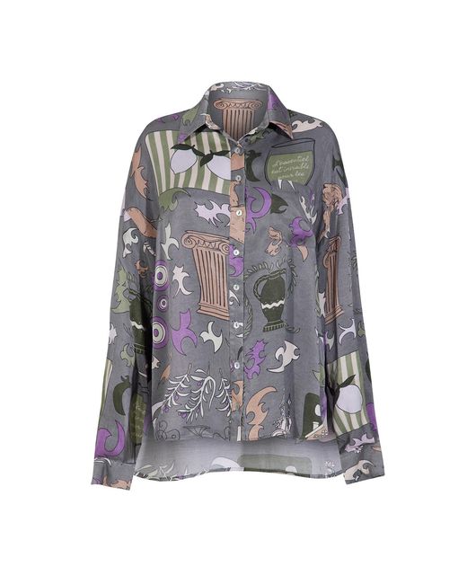 Iodes Gray Ayvalık Oversized Shirt