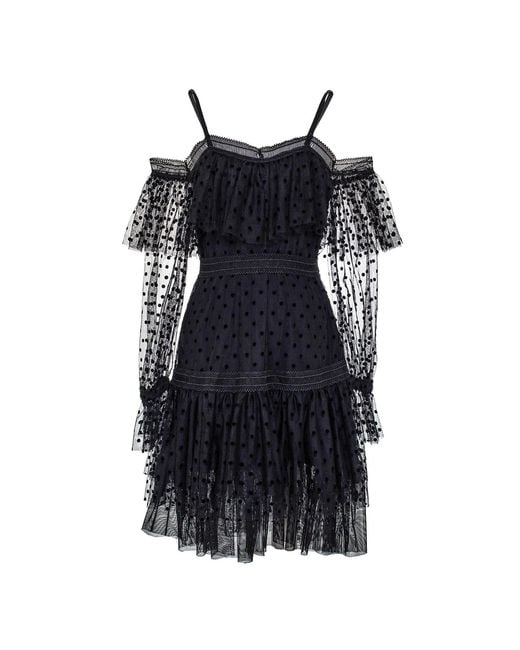 Smart and Joy Black Negligee Style Dress
