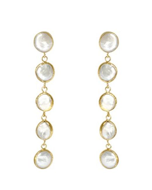 Laura Gray Metallic Freshwater Pearl Dangle Earrings