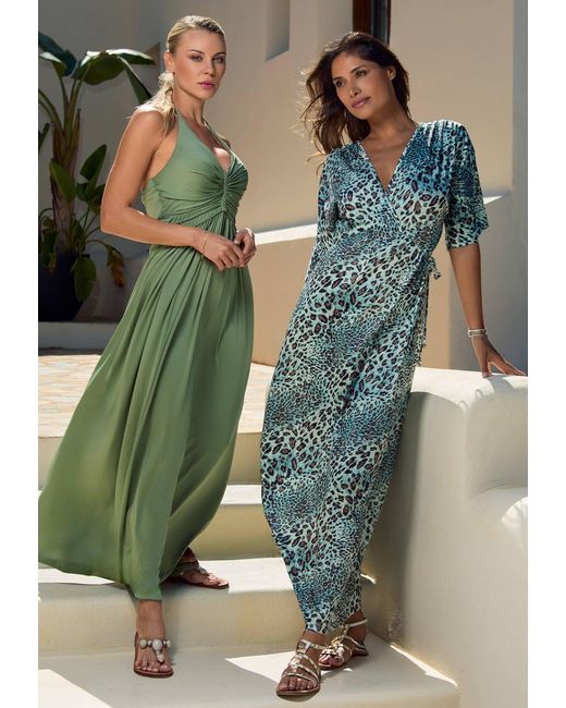 Chic by Lirette Green Halter Dress Natural