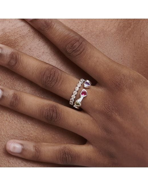 Shabella Nyc Blue Valentines Adjustable Ring