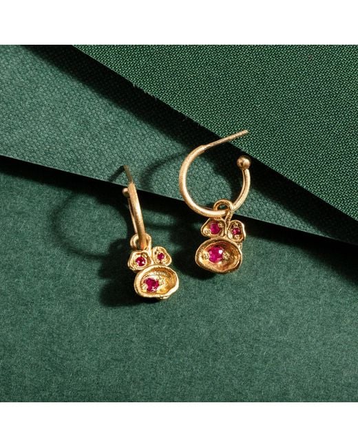 Claire Hill Designs Metallic Ruby Lichen Hoop Earrings