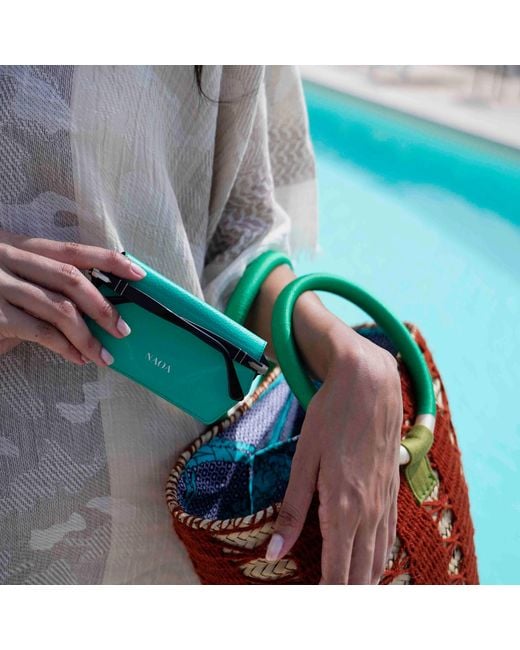 Naoa Green Slim Glasses Case Emerald