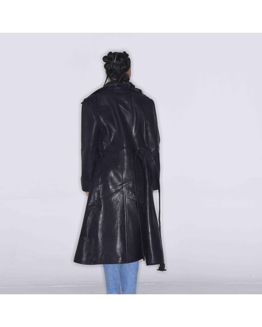 Zasta Studio Black Rebel Leather Trench Coat
