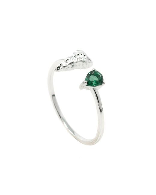 NASI SILVER Green Shell Sedef Ring- Spinel