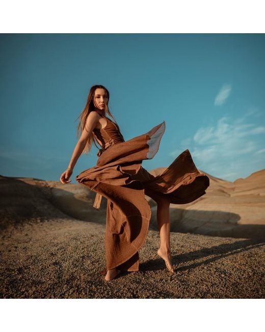 Zhenabia Natural Neutrals Zhe Dress Desert Sand