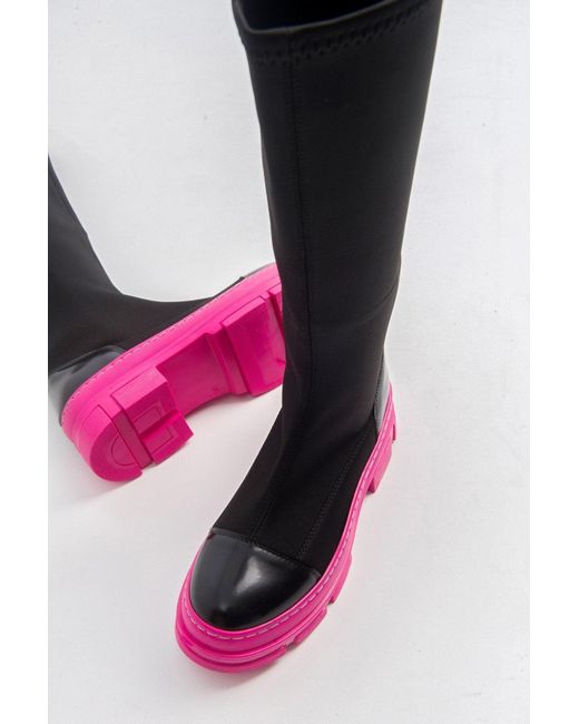 Prologue Shoes Brown Bella & Fuchsia Scuba Boot