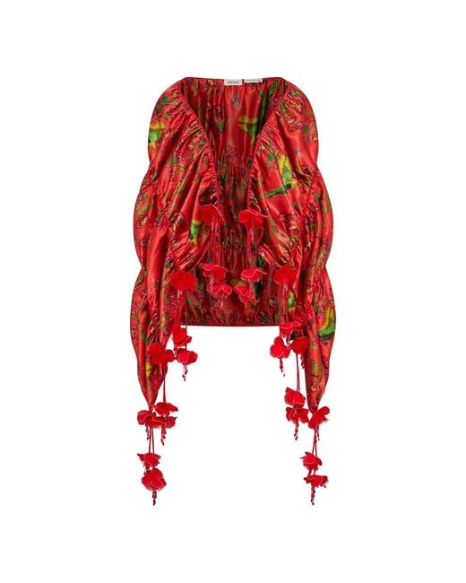 Ashaki Red Maya Bloom Scarf