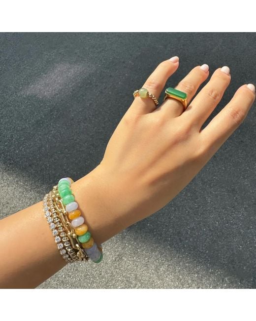 seree Blue Field Beaded Jade Bracelet