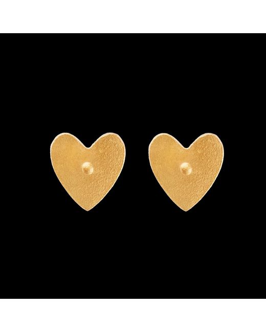 7879 Metallic Heart Stud Earrings